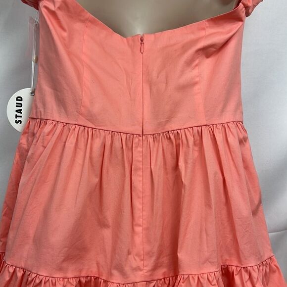 Staud Elio mini dress in grapefruit Size 10 NWT - Picture 11 of 15